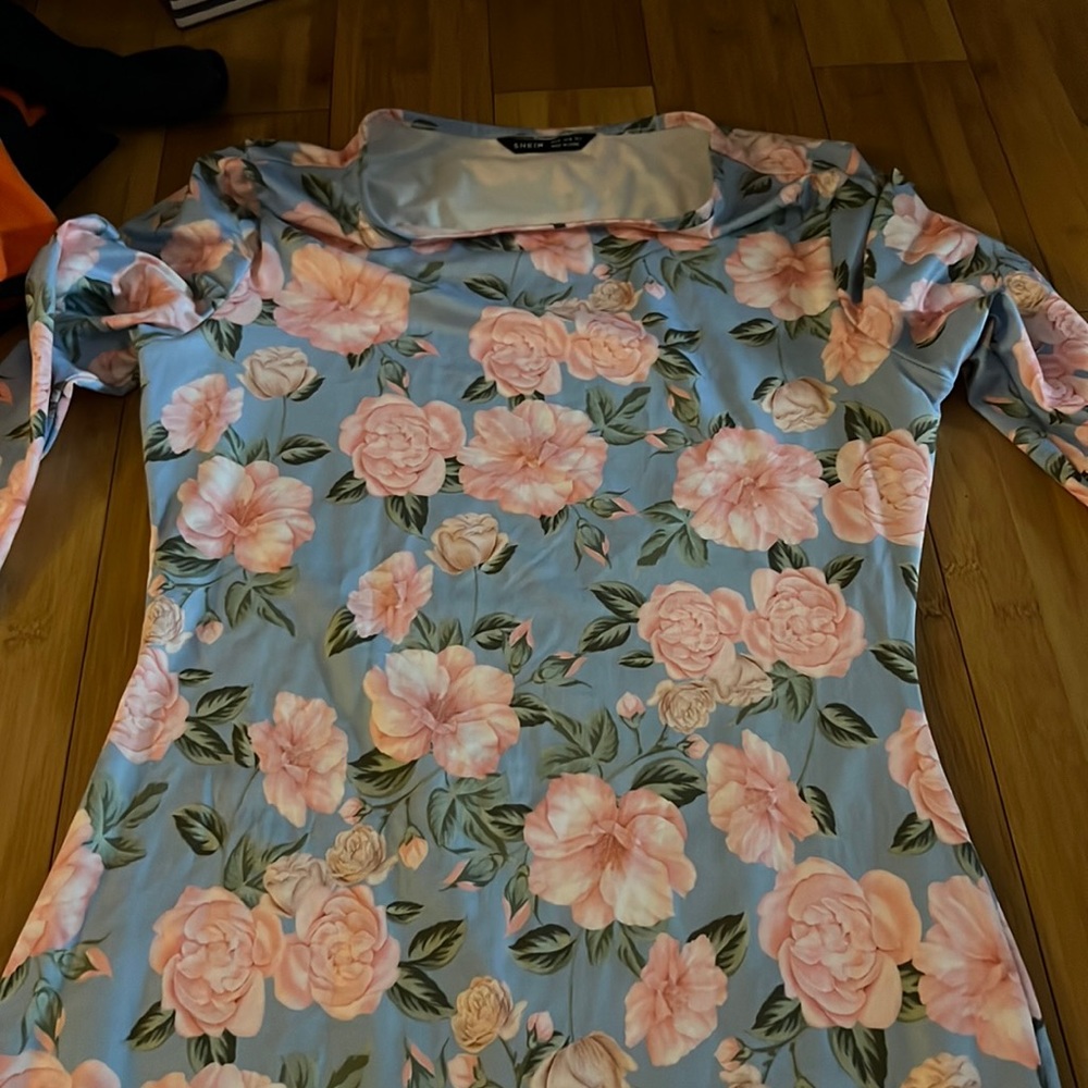 Floral blue pink dress